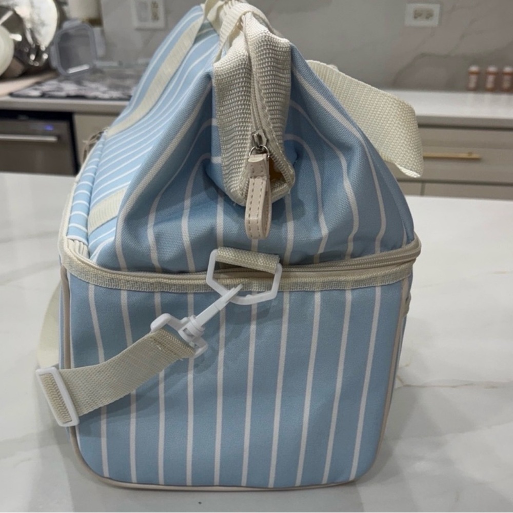 Ollie & Olivia Blue Stripe Insulated Tote Bag - Picture 3 of 7